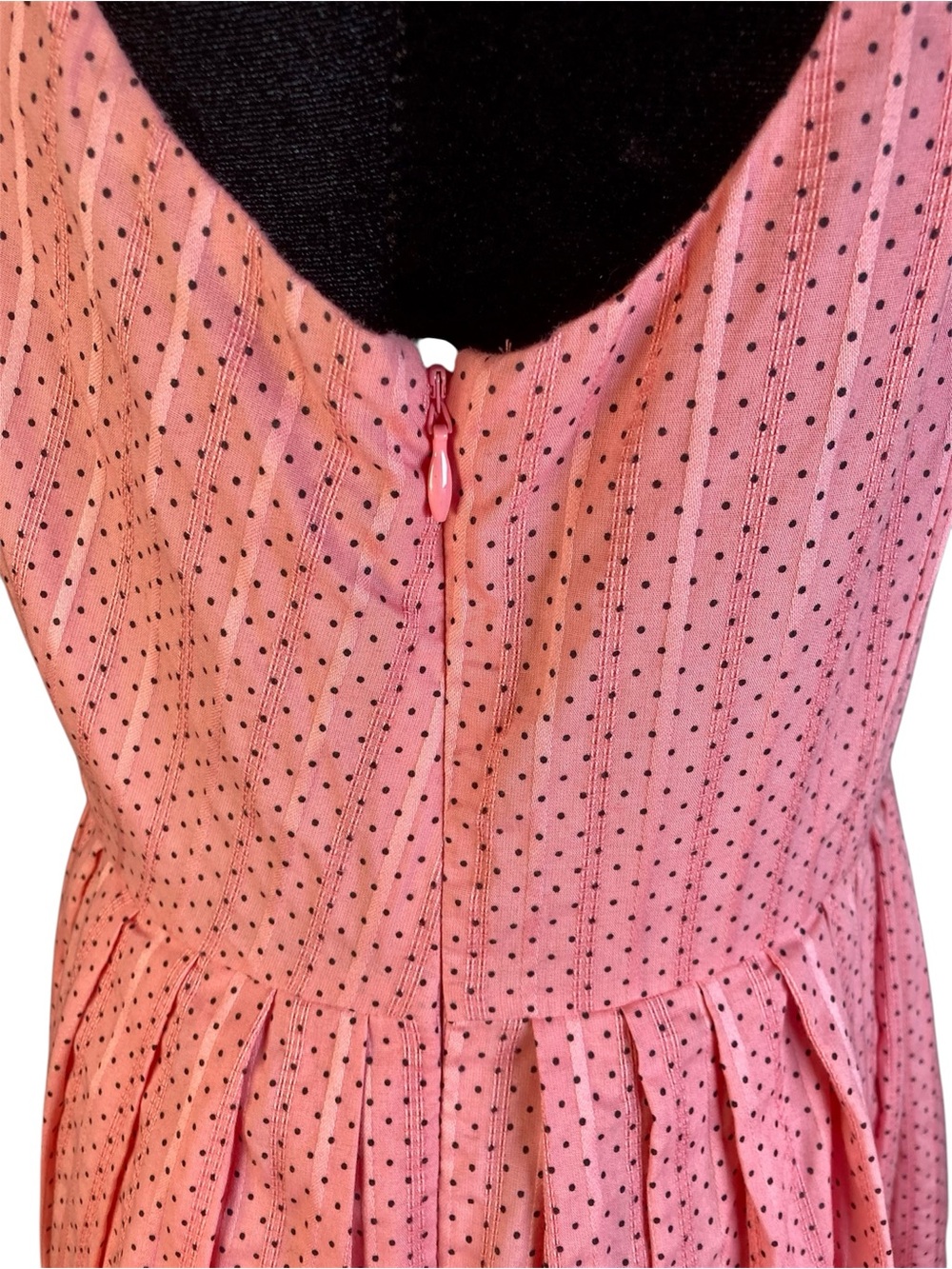 Anthropologie Moulinette Soeurs Melon Ball Pink Polka Dot Midi Dress Size 4 - Picture 4 of 12